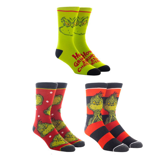 Dr. Seuss How The Grinch Stole Christmas Movie Book 3 Pack of Crew Socks XS9KFIGRI Dr. Seuss How The Grinch Stole Christmas Movie Book 3 Pack of Crew Socks XS9KFIGRI