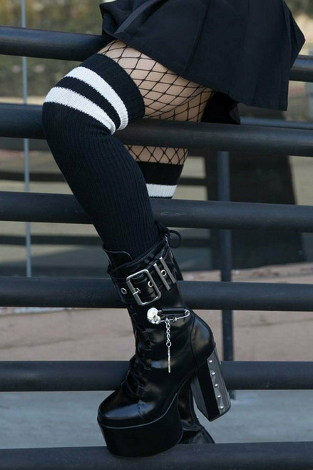 Killstar Stop Staring Thigh High Lace Gothic Sexy Stockings Socks