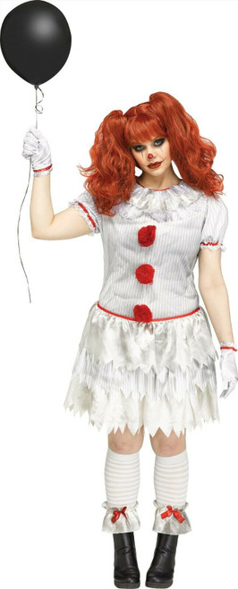 Fun World Carnevil Clown Pennywise It Plus Adult Womens Halloween Costume 119325 Fearless Apparel 5713