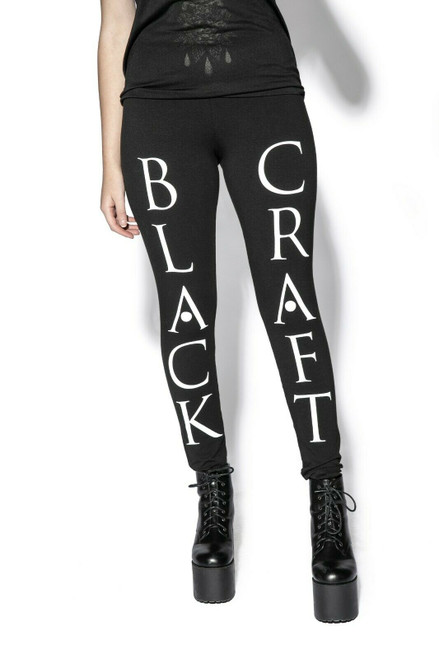 Blackcraft Cult Logo Gothic Punk Satanic Witch Baphomet Black Leggings LG001BC Blackcraft Cult Logo Gothic Punk Satanic Witch Baphomet Black Leggings LG001BC