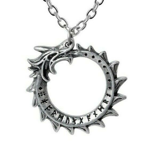 Alchemy of England Mini Jormungand Pendant Serpent Necklace Norse Talisman P918 Alchemy of England Mini Jormungand Pendant Serpent Necklace Norse Talisman P918