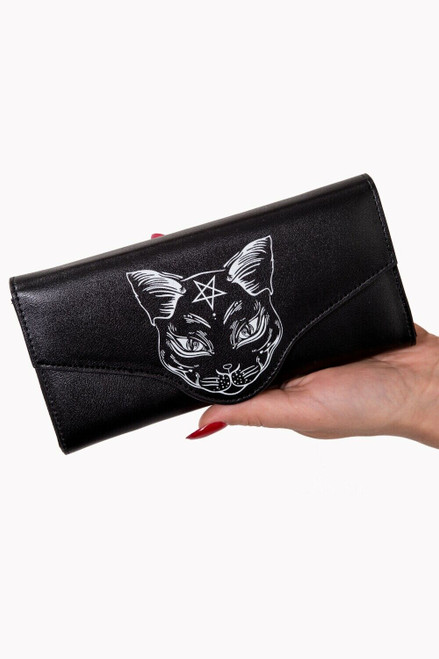 Lost Queen Nemesis Cat Gothic Punk Witch Pentagram Satanic Clutch Wallet WT1484 Lost Queen Nemesis Cat Gothic Punk Witch Pentagram Satanic Clutch Wallet WT1484