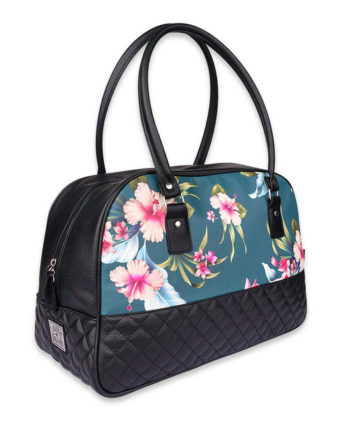 Liquor Brand Luau Green Hawaiian Hibiscus Flowers Pinup Purse Bag LB-ABOV-19007 Liquor Brand Luau Green Hawaiian Hibiscus Flowers Pinup Purse Bag LB-ABOV-19007