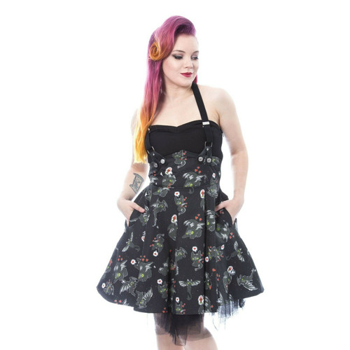 Cupcake Cult Dragon Heart Gothic Punk Kawaii Pinup Suspender Dress D-DRGNHRT-B Cupcake Cult Dragon Heart Gothic Punk Kawaii Pinup Suspender Dress D-DRGNHRT-B