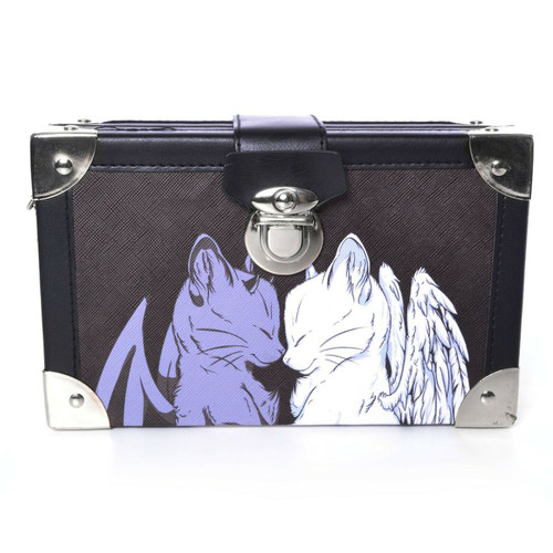 Cupcake Cult Sleeping Cat Angel Devil Punk Gothic Case Handbag Purse B-SCAT-B-1 Cupcake Cult Sleeping Cat Angel Devil Punk Gothic Case Handbag Purse B-SCAT-B-1
