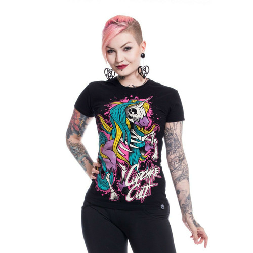 Cupcake Cult Internal Unicorn Skull Skeleton Gothic Punk T Shirt T-IUNICORN-B Cupcake Cult Internal Unicorn Skull Skeleton Gothic Punk T Shirt T-IUNICORN-B