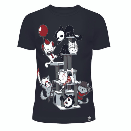Cupcake Cult Horror Movie Cats Pennywise Hellraiser Jason T Shirt T-HCATS-BWR Cupcake Cult Horror Movie Cats Pennywise Hellraiser Jason T Shirt T-HCATS-BWR