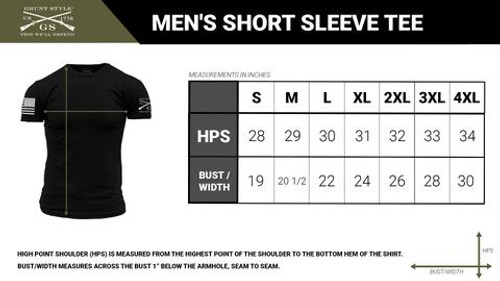 Men's Apparel Size Chart – Warrior