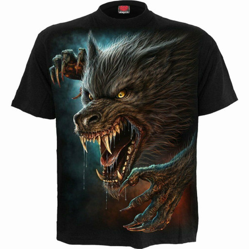 Spiral Direct Wild Moon Werewolf Animal Fantasy Mythical Goth T Shirt K072M101