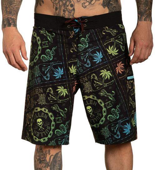Sullen Wild Side Swim Palm Trees Tattoos Snakes Bathing Suit Boardshorts SCM3724 Sullen Wild Side Swim Palm Trees Tattoos Snakes Bathing Suit Boardshorts SCM3724