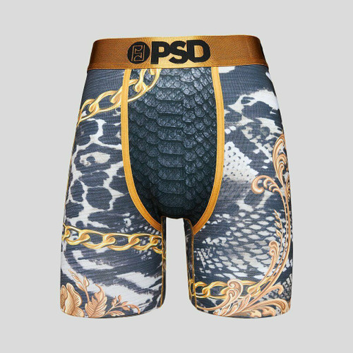PSD Pure Gold Snake Skin Zebra Cheetah Print Boxers Briefs Underwear 121180016