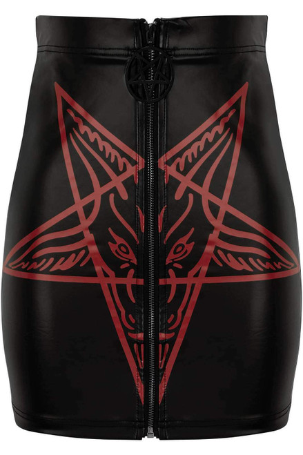 Killstar Mendez Baphomet Satanic Devil Goat Pentagram Goth Mini Skirt KSRA002369 Killstar Mendez Baphomet Satanic Devil Goat Pentagram Goth Mini Skirt KSRA002369