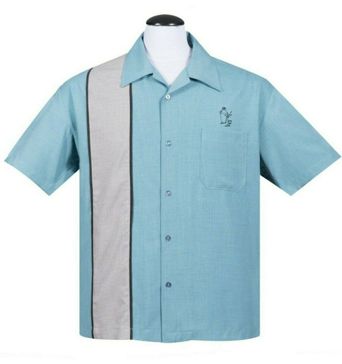 Steady Clothing Palm Springs Cocktail Blue Bowling Button Down Shirt ST35618 Steady Clothing Palm Springs Cocktail Blue Bowling Button Down Shirt ST35618