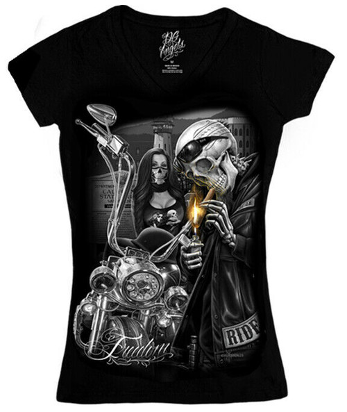 DGA David Gonzales Art Ride or Die Chick Freedom Motorcycle Biker V Neck T Shirt DGA David Gonzales Art Ride or Die Chick Freedom Motorcycle Biker V Neck T Shirt
