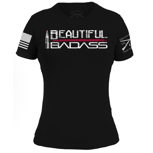 Grunt Style Beautiful Badass Bullet Military Guns American Flag Patriotic T Shirt GS2615 Grunt Style Beautiful Badass Bullet Military Guns American Flag Patriotic T Shirt GS2615