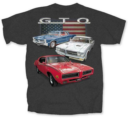 Pontiac General Motors GTO American Flag Vintage Muscle Cars T Shirt PN3GF-GY Pontiac General Motors GTO American Flag Vintage Muscle Cars T Shirt PN3GF-GY