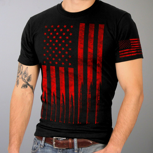American Flag Bullets Ammo Stars Stripes United States Patriotic T Shirt GML1002 American Flag Bullets Ammo Stars Stripes United States Patriotic T Shirt GML1002