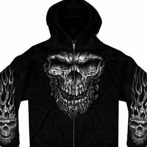 Shredder Skull Skeleton Flames Fire Motorcycle Biker Rider Zip Hoodie GMZ4237 Shredder Skull Skeleton Flames Fire Motorcycle Biker Rider Zip Hoodie GMZ4237