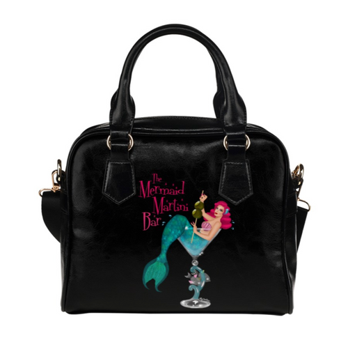 Sweet Midnight Mermaid Martini Bar Rockabilly Pinup Gothic Punk Handbag Purse Sweet Midnight Mermaid Martini Bar Rockabilly Pinup Gothic Punk Handbag Purse