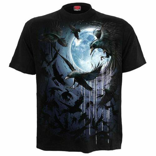Spiral Direct Crow Moon Bird Animal Death Dark Fantasy Emo Goth T Shirt T175M10 Spiral Direct Crow Moon Bird Animal Death Dark Fantasy Emo Goth T Shirt T175M10