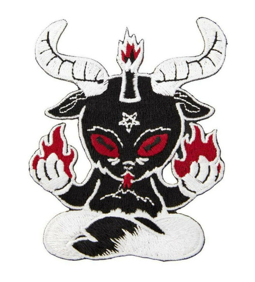 Killstar Hottie Baphomet Goat Satanic Fire Hell Embroidered Patch KSRA003763 Killstar Hottie Baphomet Goat Satanic Fire Hell Embroidered Patch KSRA003763