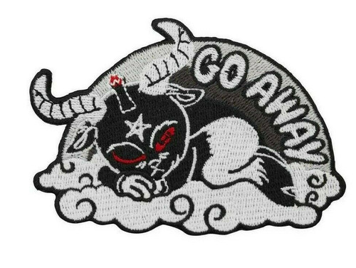 Killstar Go Away Baphomet Goat Clouds Gothic Punk Embroidered Patch KSRA003759 Killstar Go Away Baphomet Goat Clouds Gothic Punk Embroidered Patch KSRA003759