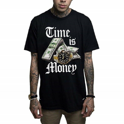 Mafioso Time is Money Hundreds 100 Dollar Bills Watch Street Urban Black T Shirt Mafioso Time is Money Hundreds 100 Dollar Bills Watch Street Urban Black T Shirt