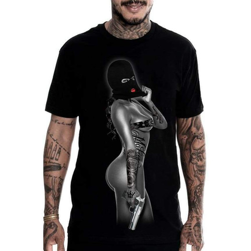 Mafioso Goonette Burglar Gangster Streetwear Sexy Woman Tattoos Urban T Shirt Mafioso Goonette Burglar Gangster Streetwear Sexy Woman Tattoos Urban T Shirt
