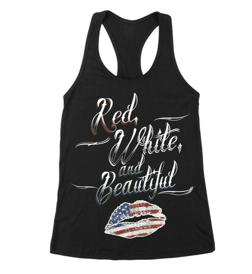 Outlaw Threadz American Honor Red White & Beautiful Racerback Tank Top WTT05 Outlaw Threadz American Honor Red White & Beautiful Racerback Tank Top WTT05