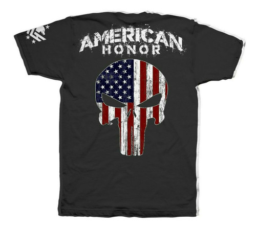 Outlaw Threadz American Honor Punisher Distressed Flag Patriotic T Shirt MT26 Outlaw Threadz American Honor Punisher Distressed Flag Patriotic T Shirt MT26