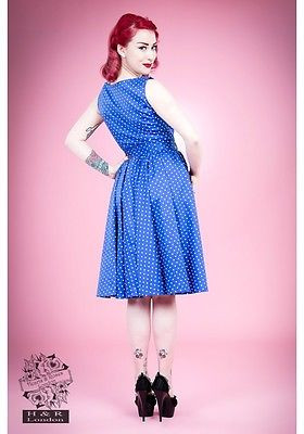 blue dress with pink polka dots Rihoas Polka Dot Lace Trim V Neck Midi Dress main image 0
