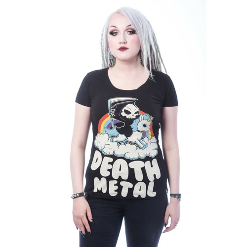 Cupcake Cult Death Metal Clouds Grim Reaper Rainbow Unicorn T Shirt T-DTHMTCD-B Cupcake Cult Death Metal Clouds Grim Reaper Rainbow Unicorn T Shirt T-DTHMTCD-B