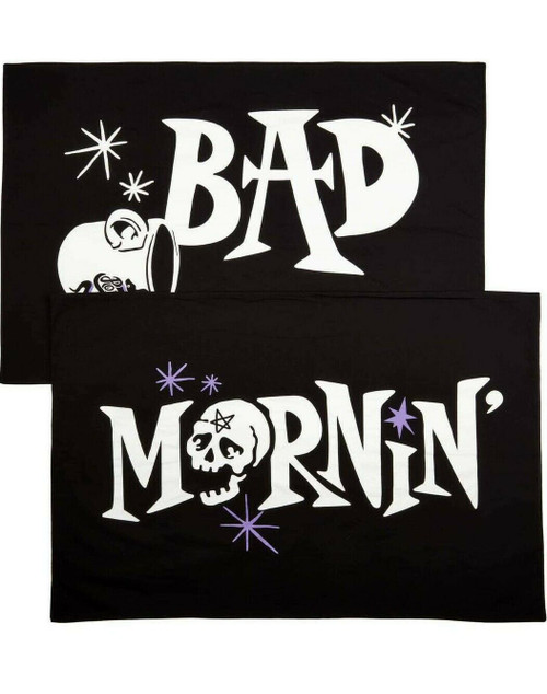 Killstar Good Night or Bad Morning Gothic Punk Skull Pillowcase Set KSRA003146 Killstar Good Night or Bad Morning Gothic Punk Skull Pillowcase Set KSRA003146