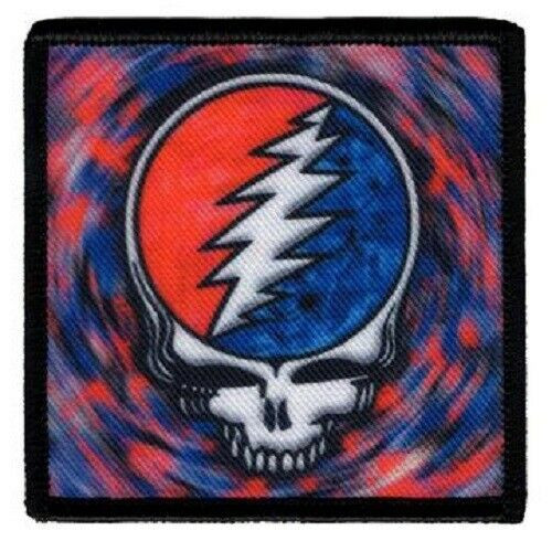The Grateful Dead Steal Your Face Spinning Music Band Embroidered Patch P-5295 The Grateful Dead Steal Your Face Spinning Music Band Embroidered Patch P-5295