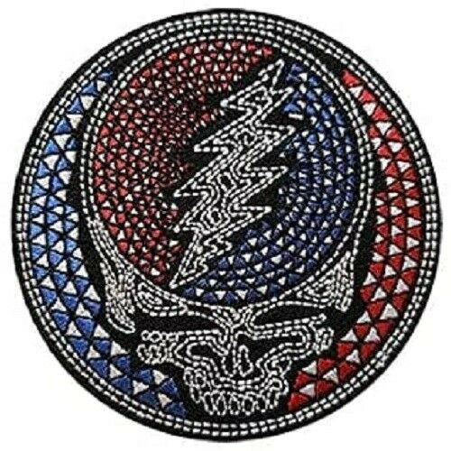 The Grateful Dead Steal Your Face Stained Glass Music Embroidered Patch P-5307 The Grateful Dead Steal Your Face Stained Glass Music Embroidered Patch P-5307