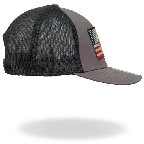 2nd Second Amendment American Flag USA Patriotic Skull Trucker Hat GSH1022  - Fearless Apparel