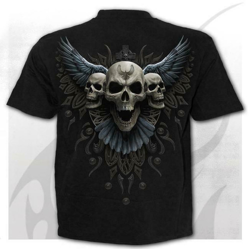 Spiral - Faces Of Goth T-Shirt Black, 100% Cotton, Unisex Gothic Design For Cyber, Vampire, Metal & Classic Goth