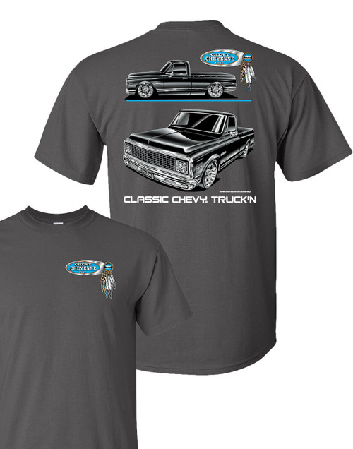 Johny Rockstar Chevy Chevrolet Cheyenne Silhouette Pick Up Truck T Shirt TDC-267 Johny Rockstar Chevy Chevrolet Cheyenne Silhouette Pick Up Truck T Shirt TDC-267