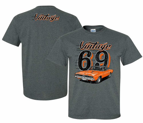 Johny Rockstar Dodge Charger Vintage '69 Muscle Sports Cars T Shirt VIN-005 Johny Rockstar Dodge Charger Vintage '69 Muscle Sports Cars T Shirt VIN-005
