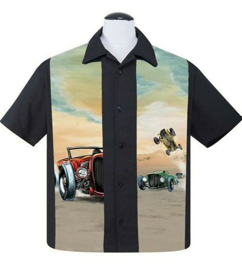 Steady Clothing Hot Rod Derby Cars Rockabilly Button Down Bowling Shirt ST35255 Steady Clothing Hot Rod Derby Cars Rockabilly Button Down Bowling Shirt ST35255