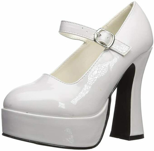 Ellie Mary Jane Halloween Costume White 5" Heels Platform Pump Shoes 557-EDEN