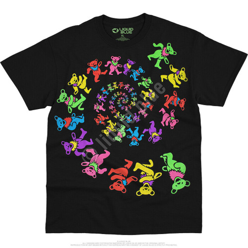 Grateful Dead Spiral Bears Blacklight Glow in the Dark Rock Music T Shirt 31561 Grateful Dead Spiral Bears Blacklight Glow in the Dark Rock Music T Shirt 31561