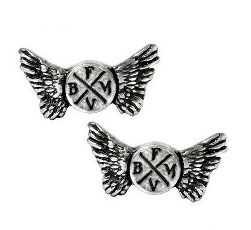 Alchemy of England Gothic Bullet for my Valentine Wings Logo Studs Earrings PE12 Alchemy of England Gothic Bullet for my Valentine Wings Logo Studs Earrings PE12
