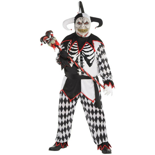 Amscan Sinister Jester Clown Circus Plus Size Mens Halloween Costume 849722 Amscan Sinister Jester Clown Circus Plus Size Mens Halloween Costume 849722
