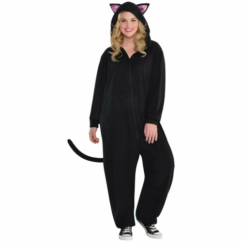 Amscan Zipster Back Cat Jumpsuit Adult Womens Plus Size Halloween Costume 848696 Amscan Zipster Back Cat Jumpsuit Adult Womens Plus Size Halloween Costume 848696