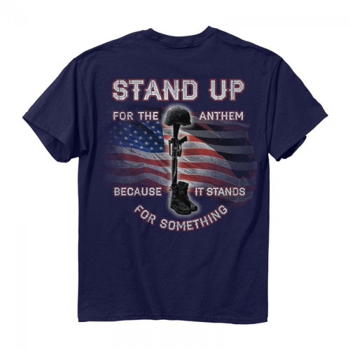 Buckwear Stand Up For The Anthem American Patriotic USA Flag Adult T Shirt 2486 Buckwear Stand Up For The Anthem American Patriotic USA Flag Adult T Shirt 2486
