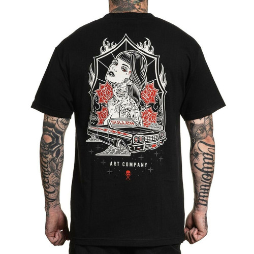 Sullen Rollin Sexy Pinup Car Roses Flames Tattoo Ink T Shirt SCM3597 Sullen Rollin Sexy Pinup Car Roses Flames Tattoo Ink T Shirt SCM3597