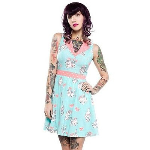 SOURPUSS JUNE SAILOR KITTIES ANCHOR PINUP PUNK GOTHIC GOTH ROCKABILLY DRESS S-2L