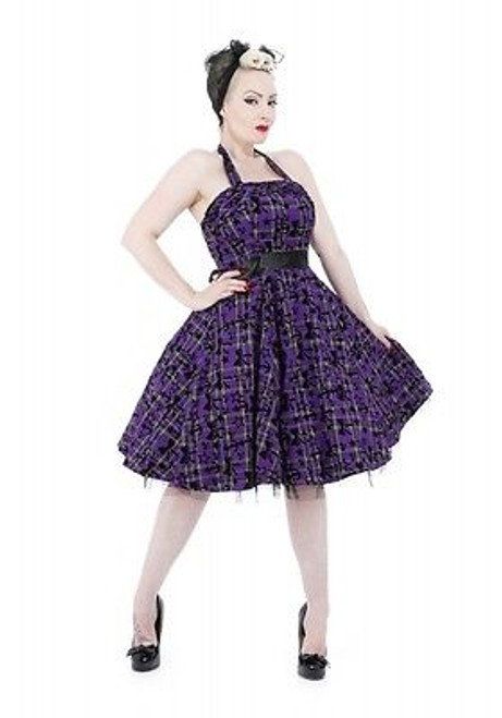 H&R LONDON PURPLE TARTAN HALTER PLAID PUNK ROCK GOTH 50s PUNK VINTAGE PROM DRESS H&R LONDON PURPLE TARTAN HALTER PLAID PUNK ROCK GOTH 50s PUNK VINTAGE PROM DRESS
