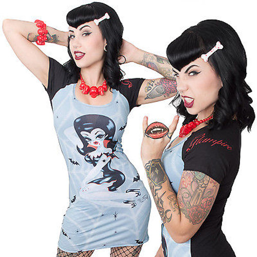 KREEPSVILLE 666 GLAMPIRE VAMPIRE PUNK GOTH ROCK METAL PENTAGRAM TUNIC DRESS KREEPSVILLE 666 GLAMPIRE VAMPIRE PUNK GOTH ROCK METAL PENTAGRAM TUNIC DRESS